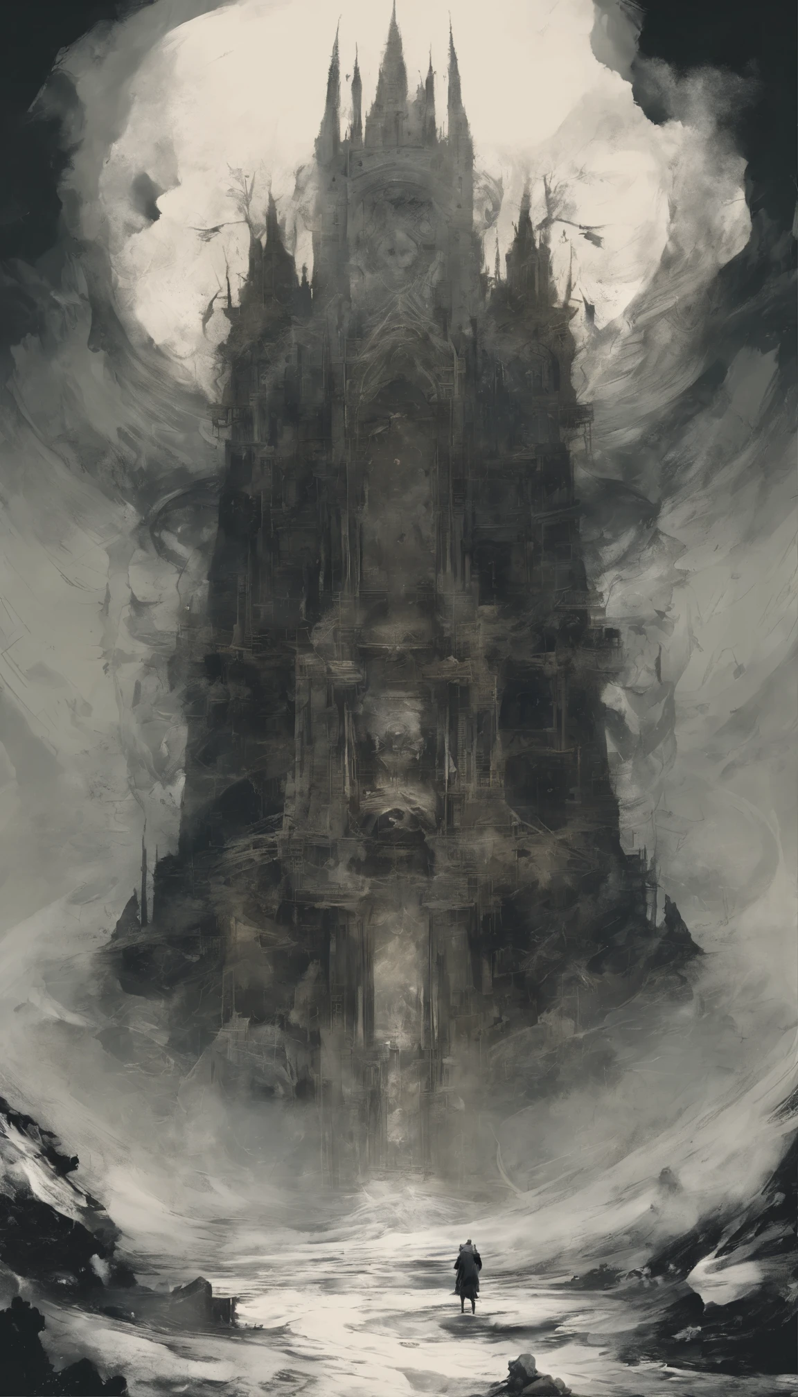 Silent halls, Abyss of madness, Relentlessly advancing, Maschine, echoes
with shape brush mark on white canvas illustration described in the glitch style of Vassily Kandinsky and Jeremy Mann, HQ, 4K , complex background, fantasy creepy, nightmare, dark luminescent scary, Alyssa Monks, Brian Froud, Arthur Rackham hyperdetailed, oasis, ouroboros dark art by by Jean Baptiste Monge, Alberto Seveso, Jeremy Mann;