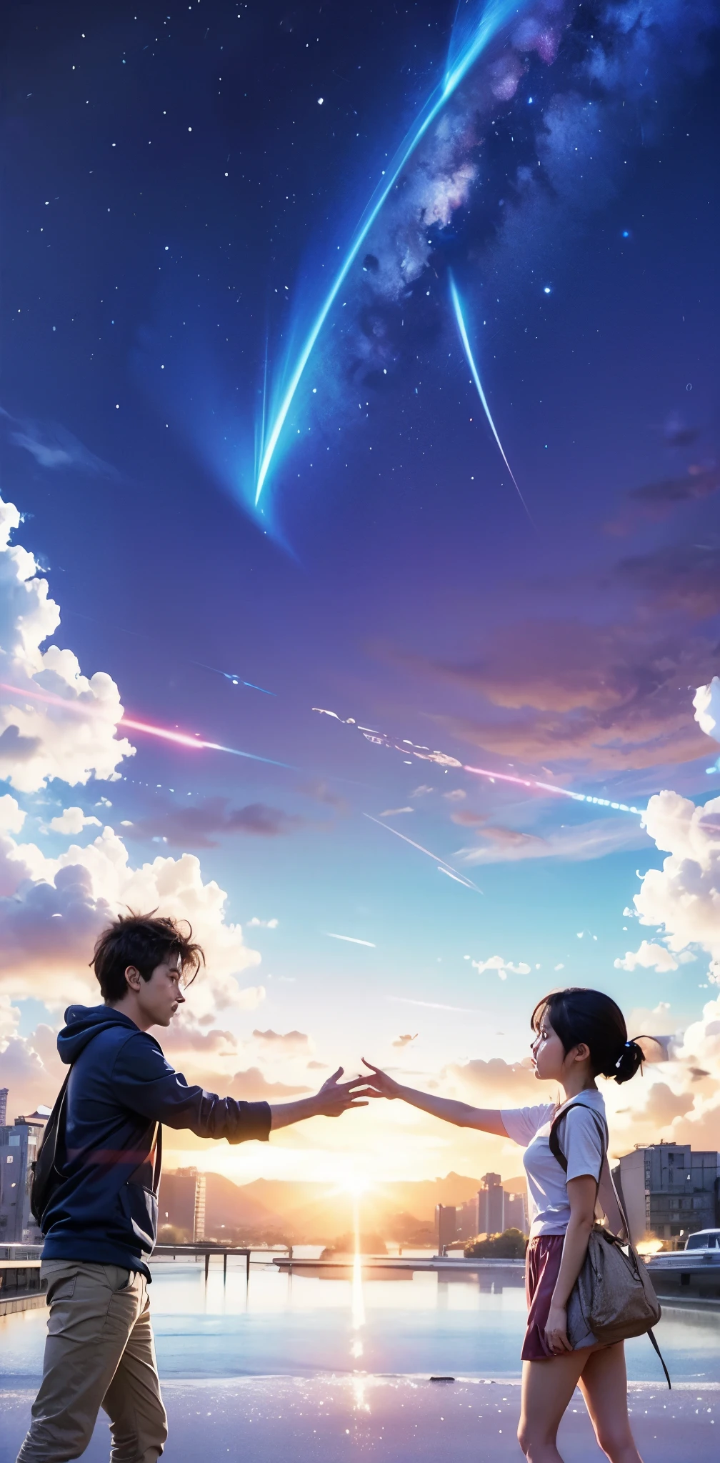 Um Poster do filme Your Name, extremamente realista, muito lindo