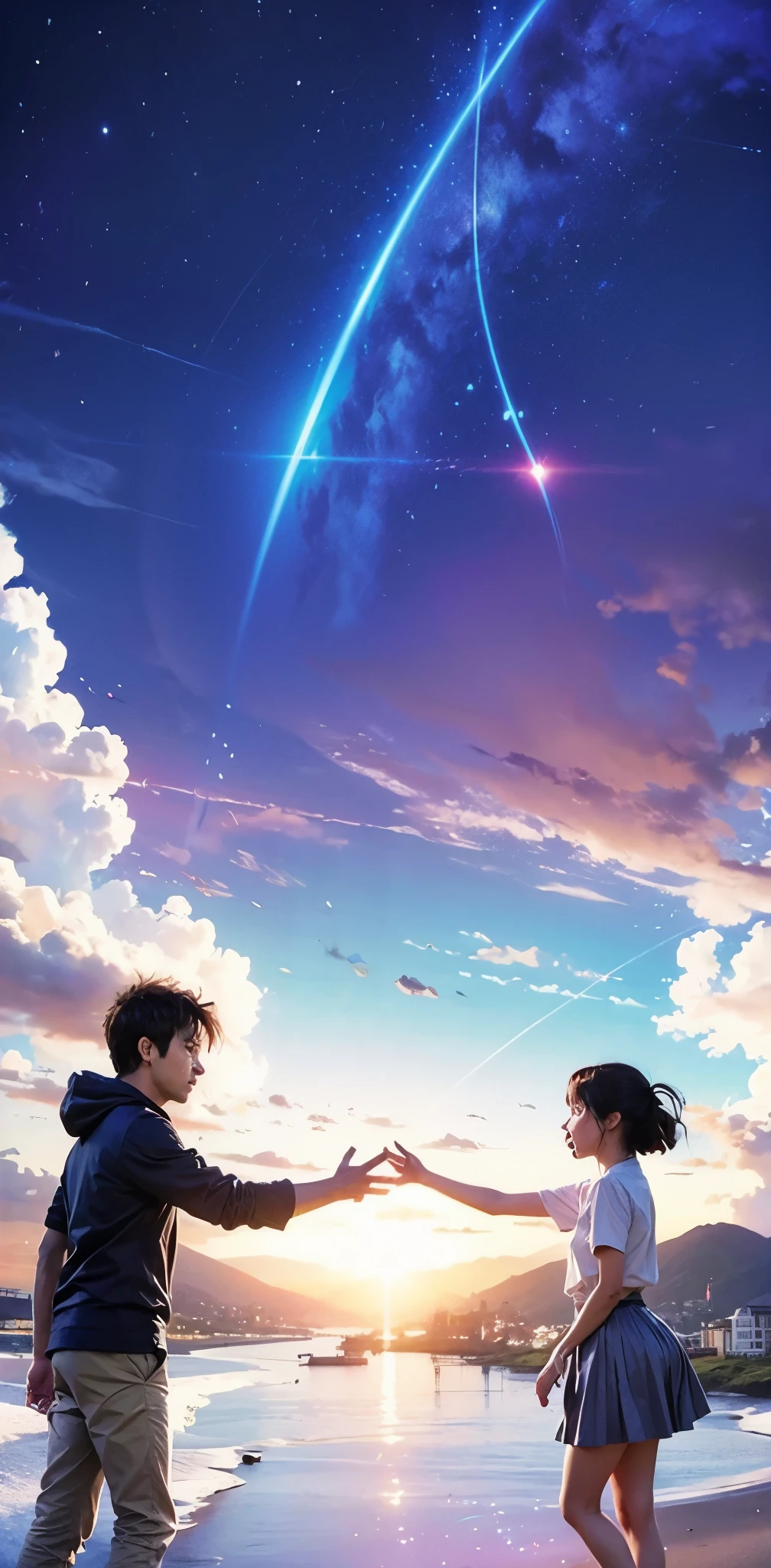 Um Poster do filme Your Name, extremamente realista, muito lindo