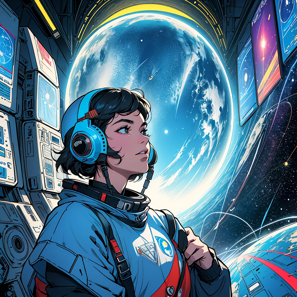 32k,highest quality,((completely alone)),(Perfect One Woman),60's,70's,80's,old movie posters,universe,retro,vintage,bauhaus,abstract,Space Thriller Movie Poster,Futuristic,shape,OK,propaganda,war,universe飛OK士,cosmos,galaxy,satellite,satellite,mechanical,Geometric pattern,流線shape,meteor,meteorite,nostalgia,metropolis,vaporwave,planet,