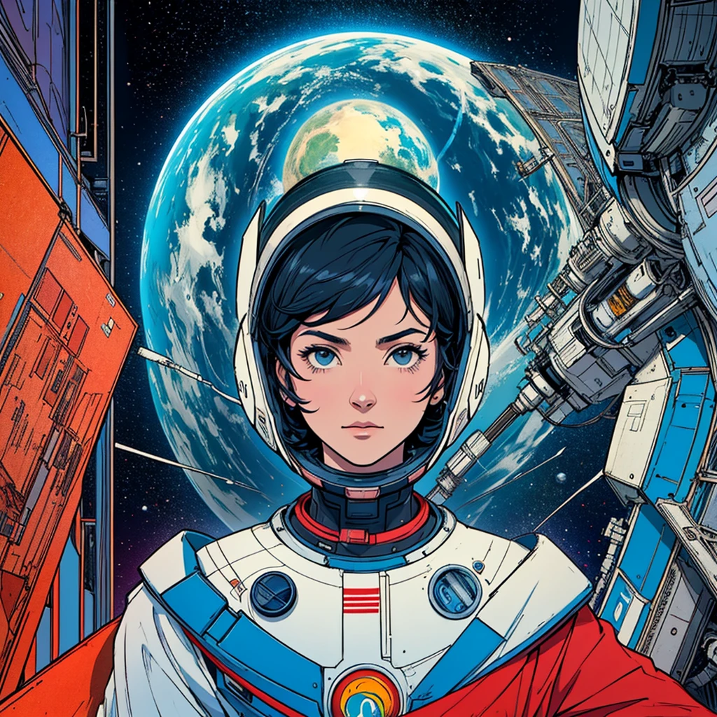 (((32k))),(((highest quality))),((completely alone)),(Perfect One Woman),60's,70's,80's,((old movie posters)),(universe),retro,vintage,bauhaus,abstract,(Space Thriller Movie Poster),Futuristic,shape,OK,propaganda,war,(universe飛OK士),cosmos,galaxy,satellite,satellite,mechanical,Geometric pattern,流線shape,meteor,meteorite,nostalgia,metropolis,vaporwave,planet,