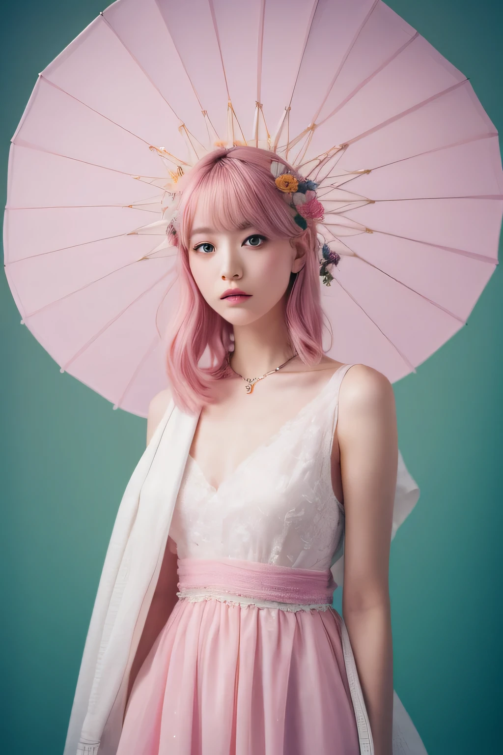 dried flower、Japan Beautiful Girls。Produces high-quality female images with an innovative artistic atmosphere that stands out in pastel colors。She has her own fashion style、Dressed in glamorous and soft pastel costumes。Against the background of a fantastic and fantastical landscape.、Pastel lights and abstract elements are interwoven。her pose is sophisticated.、Gives a sense of natural movement and dynamism。Light and shadow effects are presented attractively、The finely drawn faces and expressions are full of emotion、Full of charm...。The overall atmosphere is modern and innovative., still、It has a unique artistic touch.。This high quality image、Pastel colors look beautiful、Awakens visual stimulation and aesthetic sense、It interests the viewer、You will be amazed。Create pieces that incorporate the vibrancy and artistic elements of pastel colors。