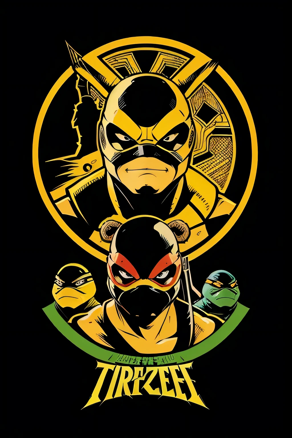 greate a logo for  " teenage ninja turtles "  vector one color illustrator