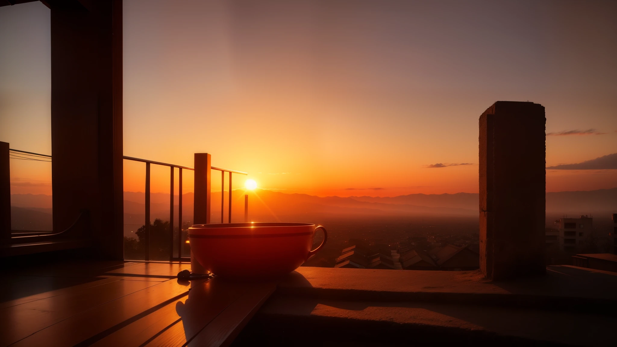 the setting sun