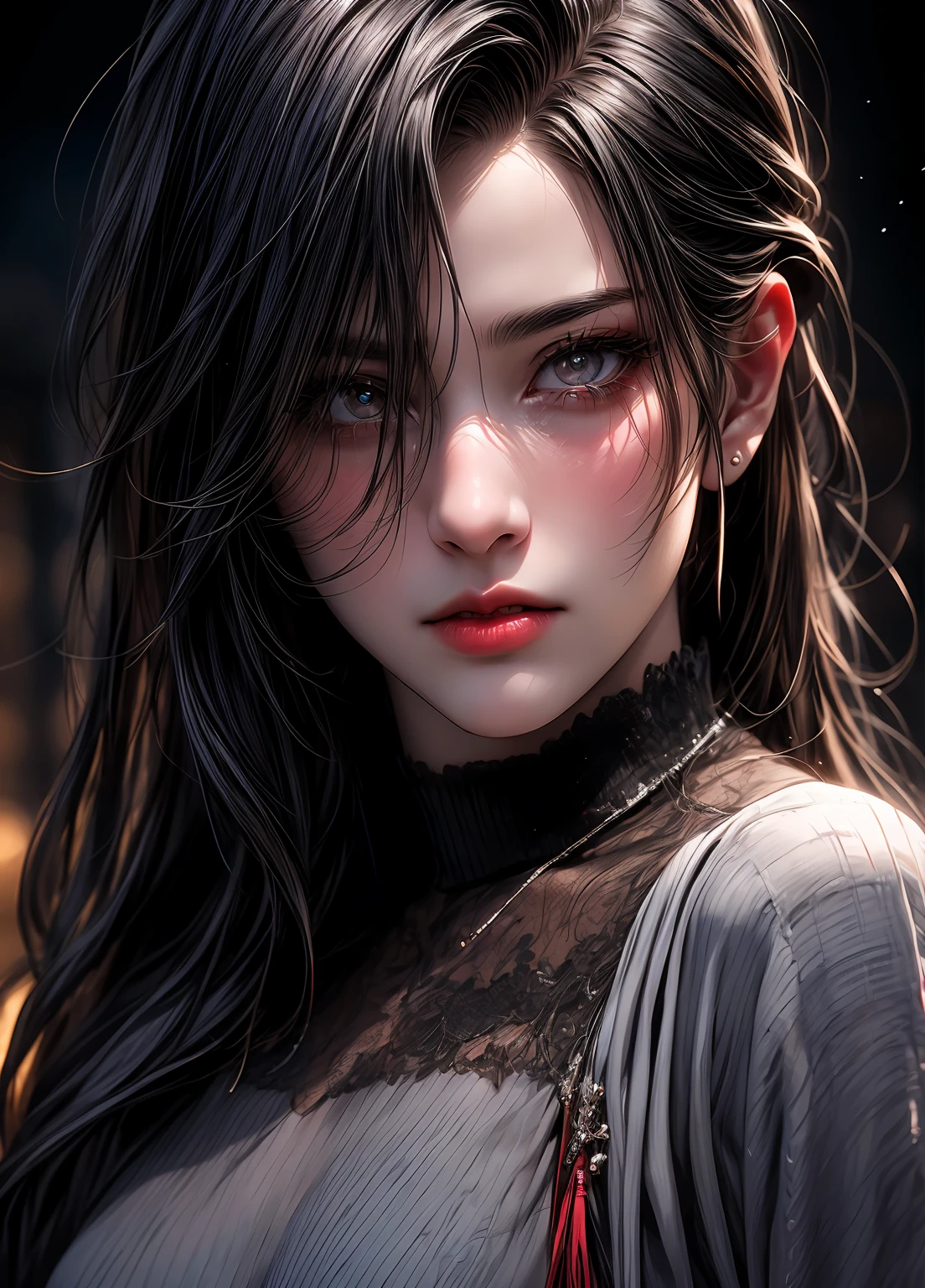 (best quality,ultra-detailed),(realistic:1.37),highres,HDR,UHD,studio lighting,extreme detail description,professional,vivid colors,portraits,bokeh,painting,emotion:strong,surrealism,close-up,eyelashes:long,thick,color:pupil-blue,color:tears-red)