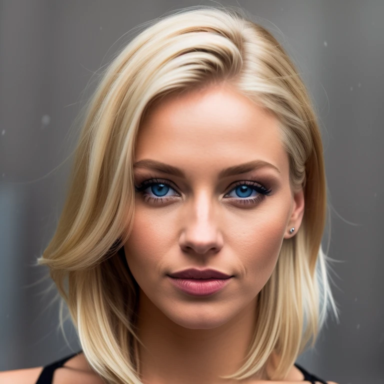 blond woman with blue eyes drinking coffe and watching the snow young blonde woman, close up of a blonde woman, 7 0 mm portrait