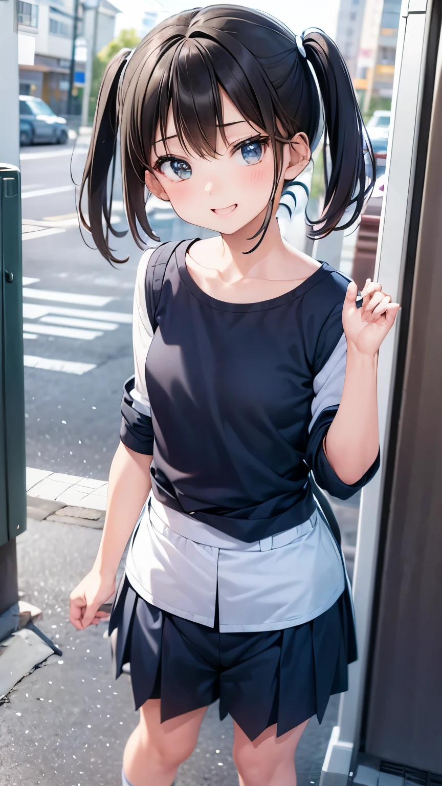 best quality,one girl,low twintails, pullover,pants