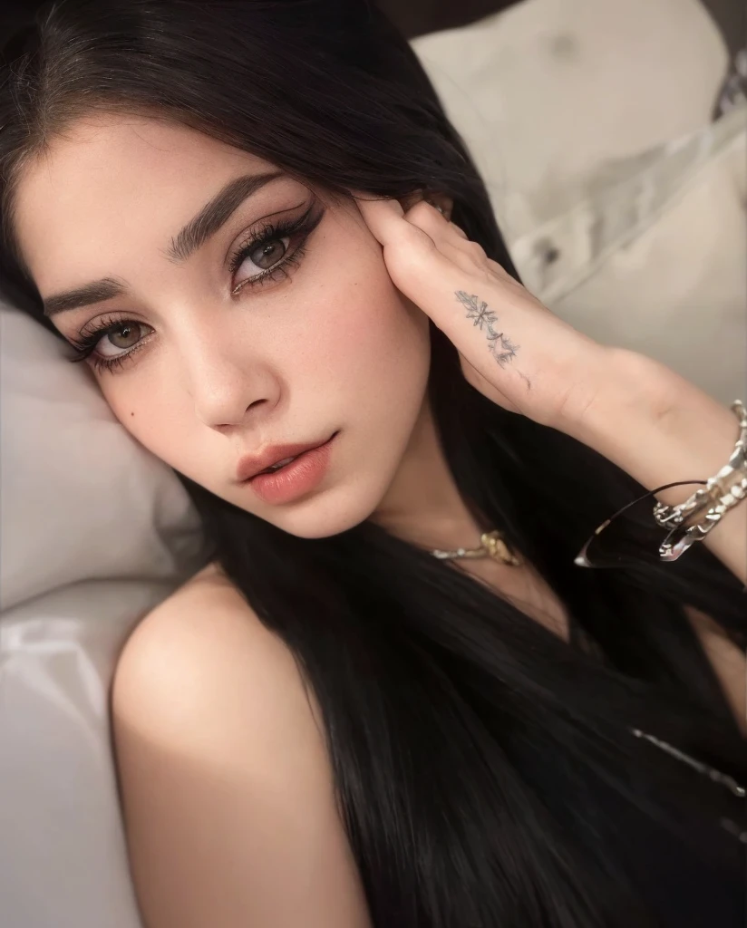 Mermaid eyes, sensuous, latina, Bblack hair, Asian