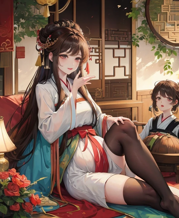 ancient China　Princess with long black hair　　Crying and blushing　　Forced to have sex with the old emperor　Wearing a super shiny red long sleeve raincoat and Chinese clothes, he is forced to have his penis thrust into his crotch on the futon.　Virginity loss crisis　