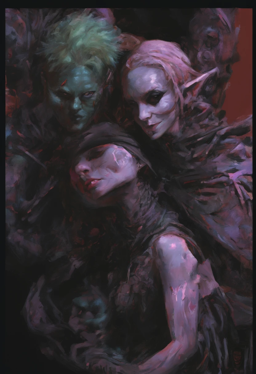 xx Remix Girl, NSWF Girls, Expressionist Dark Falls Sandman, Speed paint, Digital Ninja, Burr style, Detailed, Dynamic, primitive, Emotional, Dynamic, Distorted emotional effects, vibrant, Use unusual colors, Detailed, Evil villain smile, evil grin smile, horror fantasy art, fantasy horror art, photorealistic dark concept art, dark fantasy art style, Lich Vikner (D&D), dark fantasy art, detailed 4k horror artwork, stefan koidl inspired, ((Stefan Cordell))
