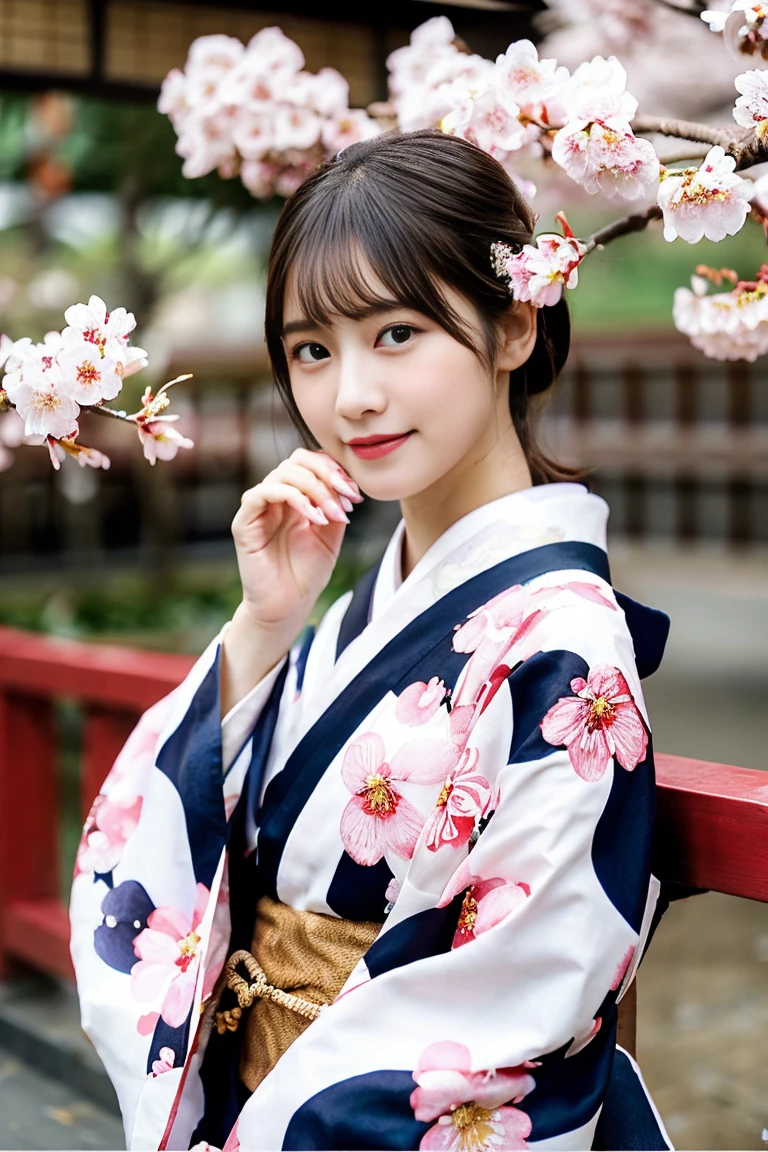 (8K、RAW photo、highest quality、masterpiece:1.2)、Super detailed、ultra high resolution、(realistic、photo realistic:1.37)、portrait、High-definition RAW color photos、professional photos、very delicate and beautiful、very detailed、 8k wallpaper、growing up、finely、huge file size、official art、very detailed CG Unity 8K 壁紙、very detailed美少女、very detailed顔、extremely detailed eye、very detailed肌、very thin fingers、very detailed鼻、very detailed口、perfect anatomy、very detailed背景、very detailed服装、1 girl、(18-year-old:1.2)、10代eye、cute女の子、famous japanese idol、cute、(small breasts:1.2)、realistic body、small、pure white skin、shiny skin、slender body、good style、black haired、tied hair、(bangs:1.2)、laughter、cute、young、cute faces、lifelike face、Beautiful eyes、ordering sauce、(Cherry blossom pattern kimono:1.4)、intricate embroidery、earrings、(Cherry Blossom Hair Ornament:1.2)、eye、cowboy shot、frontage、standing athletic pose、contrapo、outside the house、(night:1.4)、Japanese style、Cherry blossoms in full bloom in the background、(falling petals:1.4) 、(Petals reflect light:1.3)、dynamic lighting、