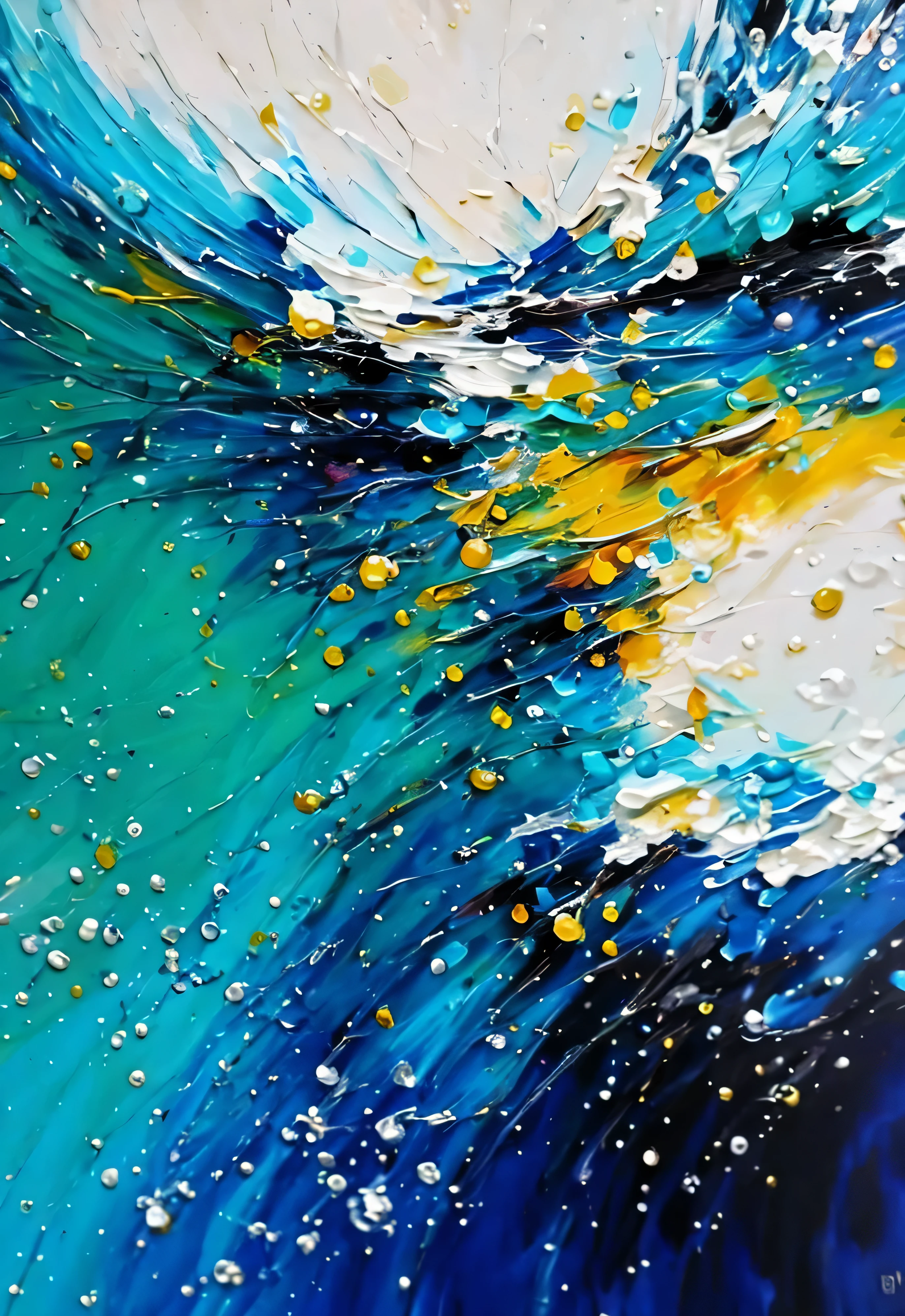 Blue and green abstract painting with white and paint painting, Beautiful Art UHD 4K, Abstract acrylic painting, detailed abstract, Apply acrylic paint, Water splash painting, detail acrylic palette knife, abstract realism, Abstract oil painting on canvas, abstract tech, Draw in high resolution, Paint on canvas, Acrylic paint splash