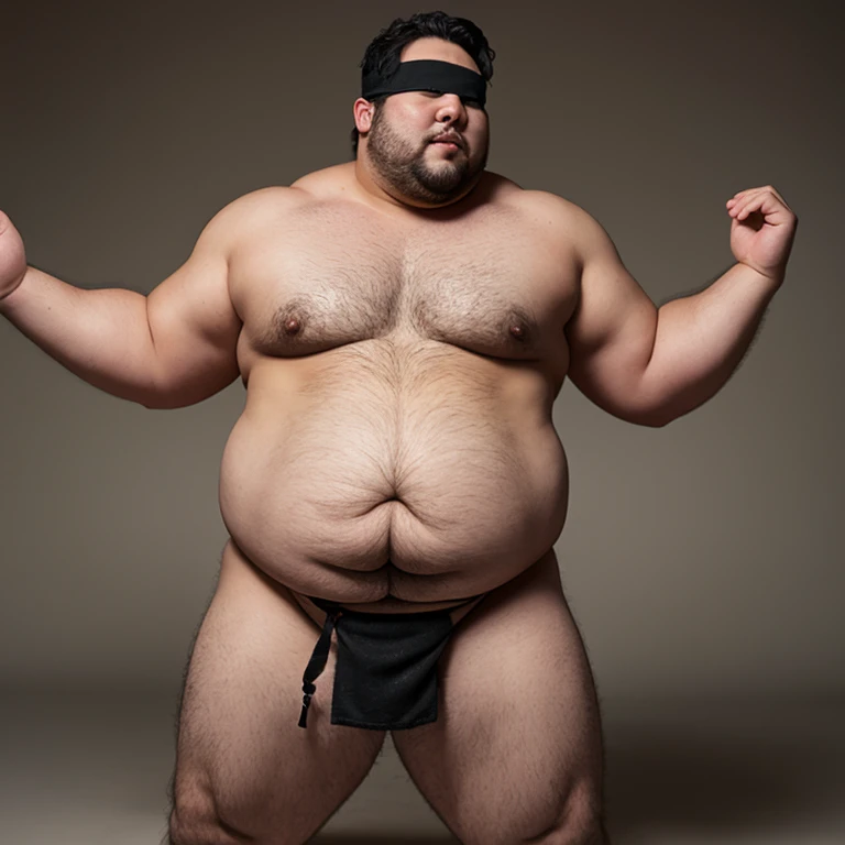 Fat 警察官 male性, Weight is over 100kg, You seem kind., blindfolded and covering eyes, his jacket is open, interested in sexual desire, ;興奮している Fat, upper body visible, pot belly, Fat, short hair, loincloth, male, fat belly, loincloth, , late 30s, Scruffy belly, male, Chubby, plump belly, big body