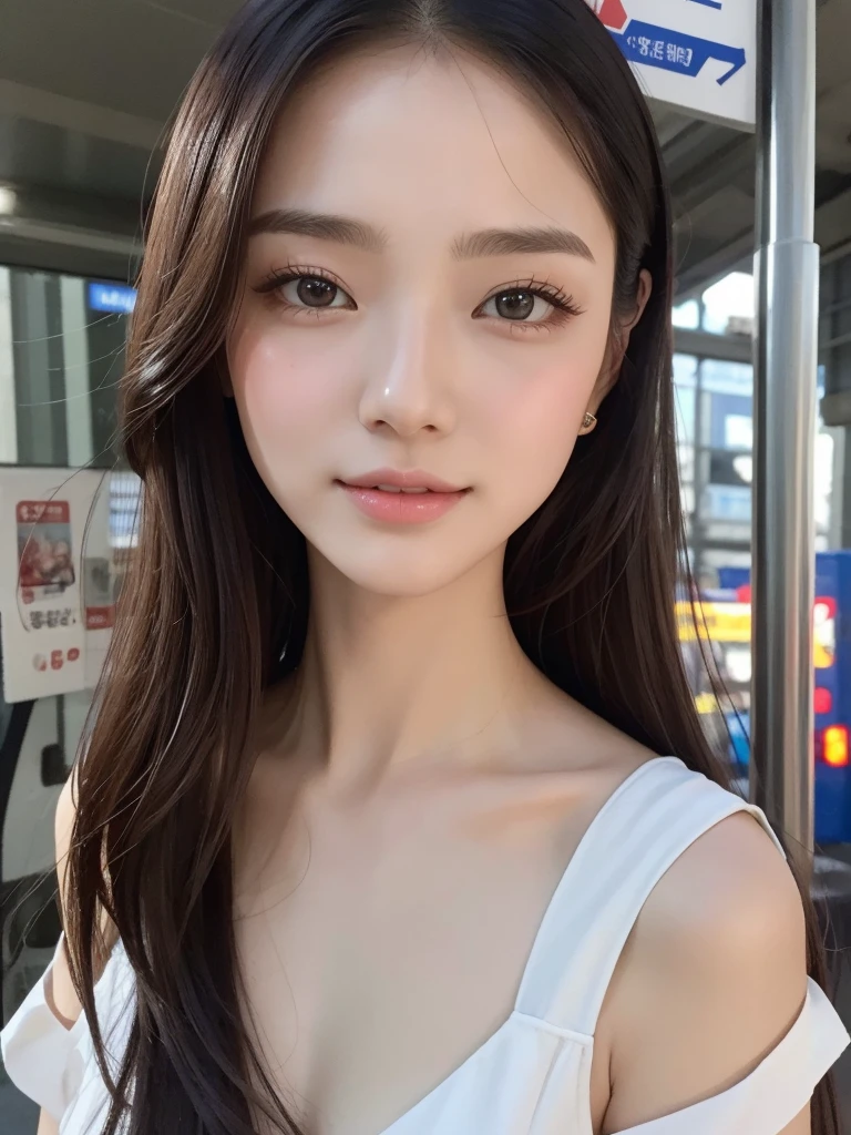 beautiful portrait of a stunning goddess girl,超级比基尼,夜景,漫天星光,(双马尾:1.3),(深V:1.8),(脐,1.4),(透明胸衣:1.6),性感,霓虹都市,灯光,Slender white long legs,Smile,Beautiful and delicate face, porcelain skin, full-body shot, center, super soft lighting, symmetry, complex, elegant, Very detailed, lifelike, art station, concept art, Smooth,Stand under the sign and wait for the bus,Fair face,Faint willow eyebrows,