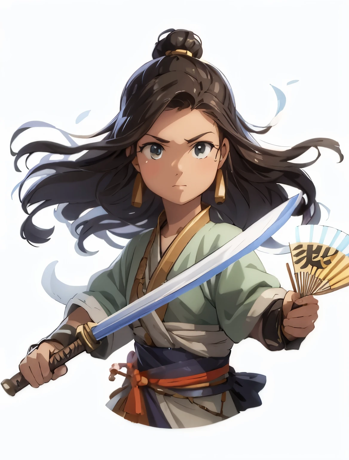 Holding a hand fan