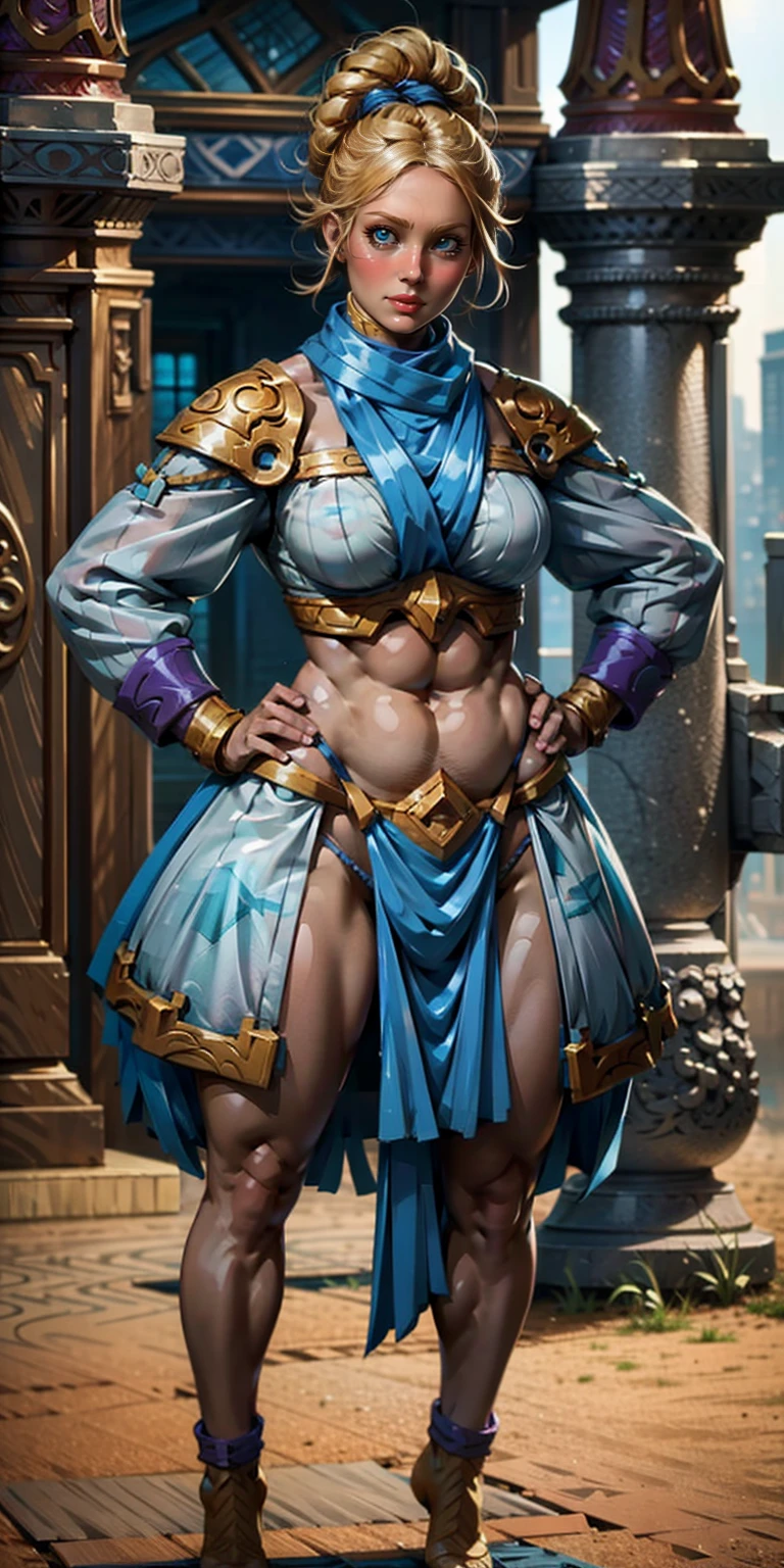 full body, whole body. 1solo (girl). slave fighter, loincloth standing, hands on hips