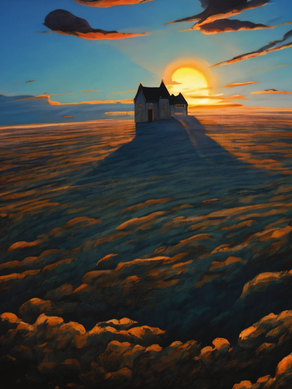 Rich in color，dream colors，The color is dark，birth in sky, sunrise, cloulds