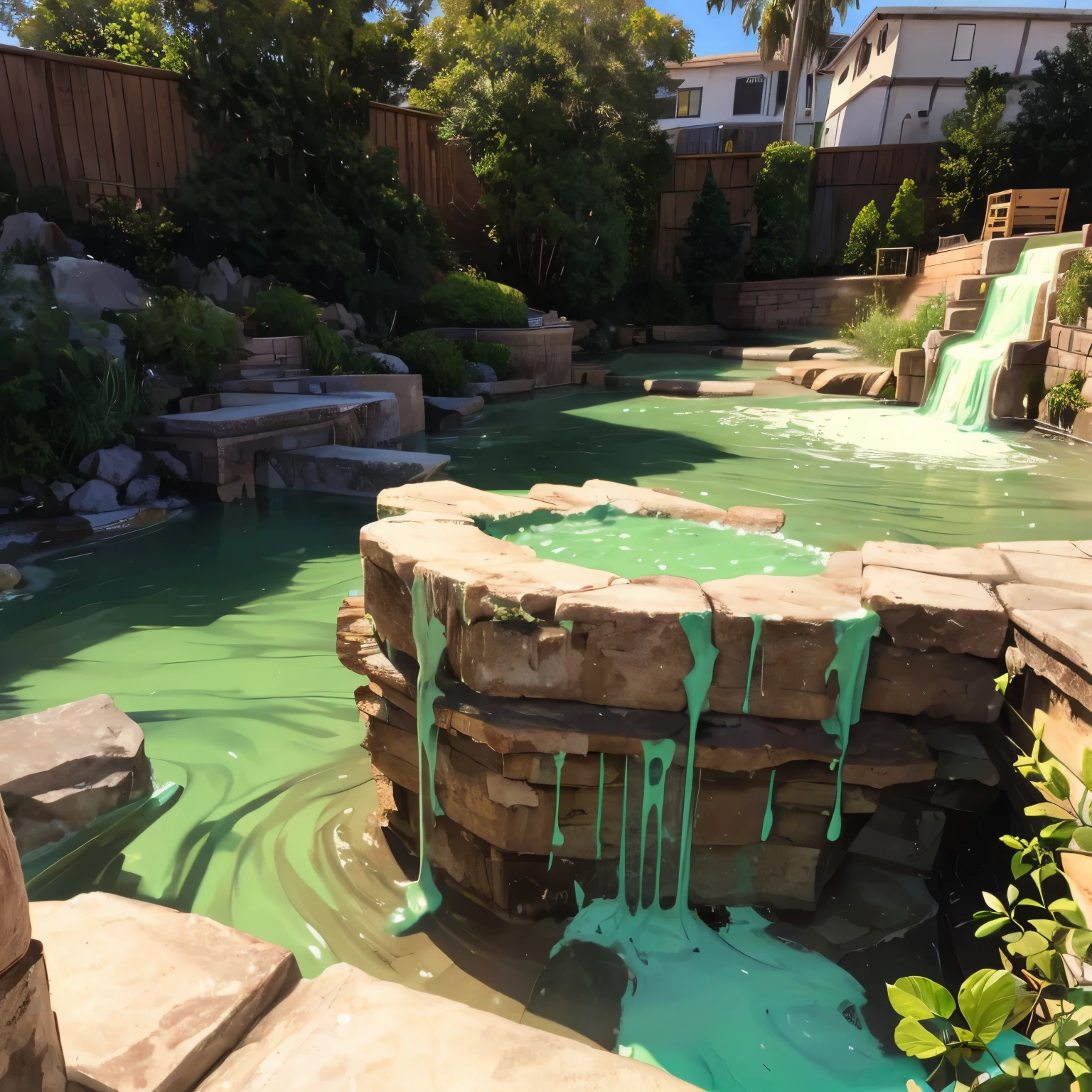 slime green hot springs, slime green lake, dense slime green water