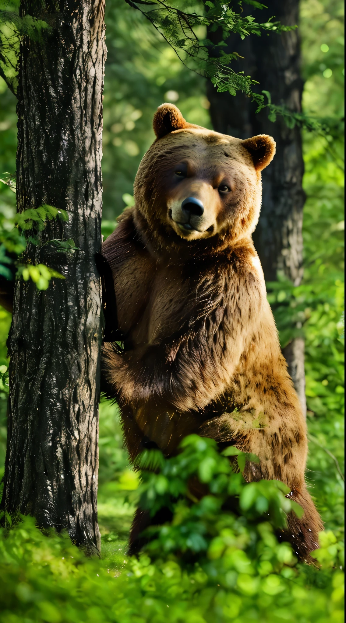 face do urso bravo olhando sua presa