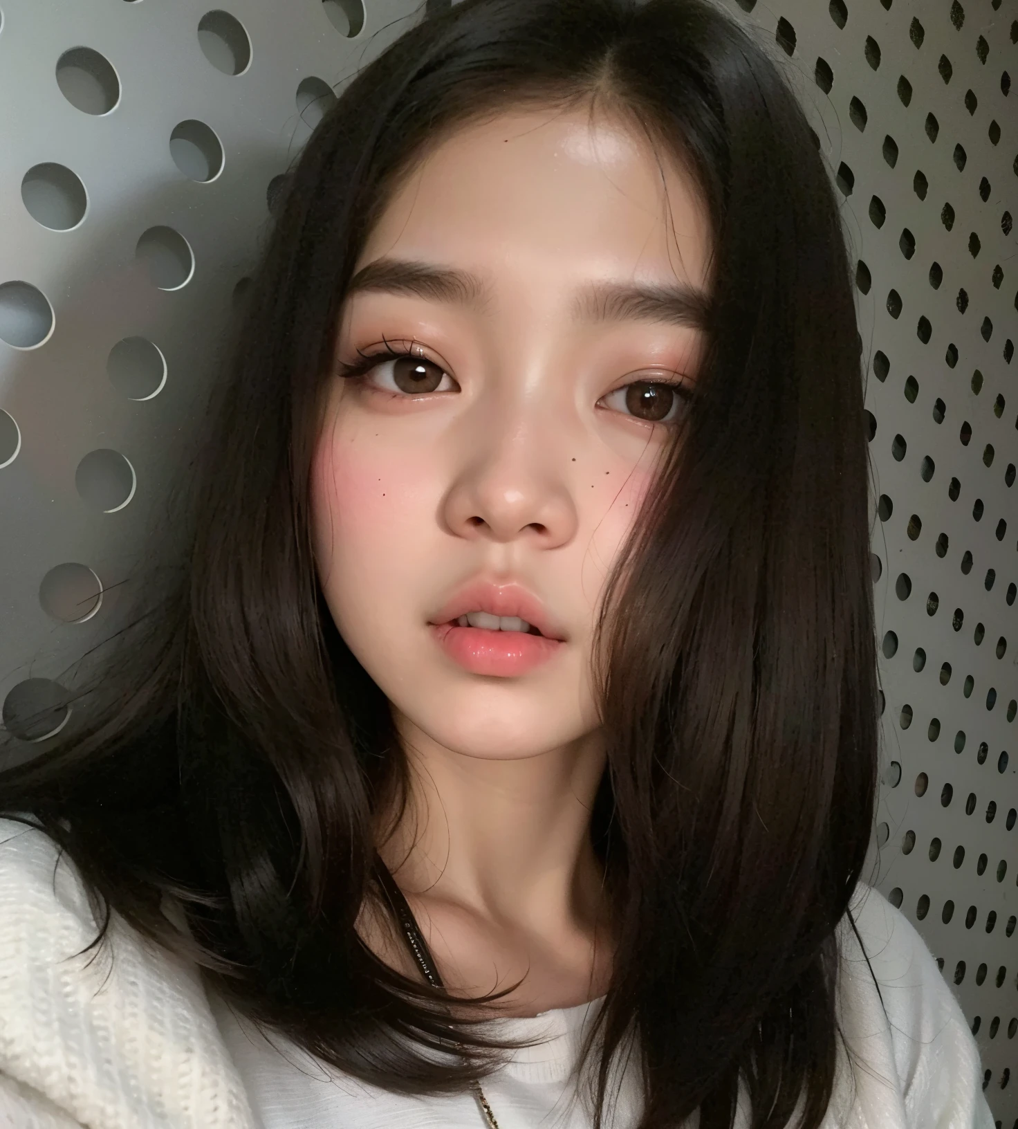 Hay una mujer con el pelo largo y una camisa blanca, jennie rosa negro, joven y adorable rostro coreano, jaeyeon nam, Jinyoung Shin, jossi de blackpink, heonhwa choe, Southeast Asian with round face, muchacha coreana, Young cute pale asian face, portrait of jossi de blackpink, pale korean adorable face, ulzzang, korean symmetrical face