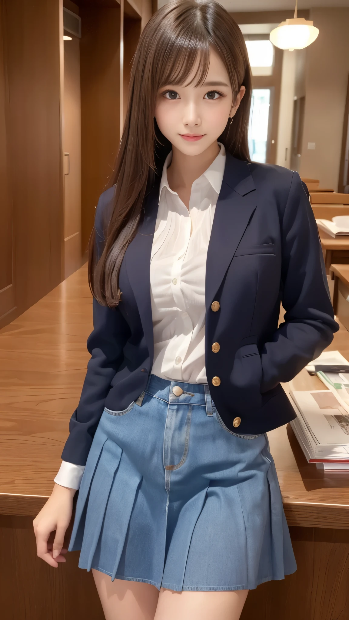Beautiful girl、Beautuful Women、japanes、(masutepiece:1.6,16K High Resolution),A fascinating body that bursts、school、Schoolgirl Uniform、gravure、