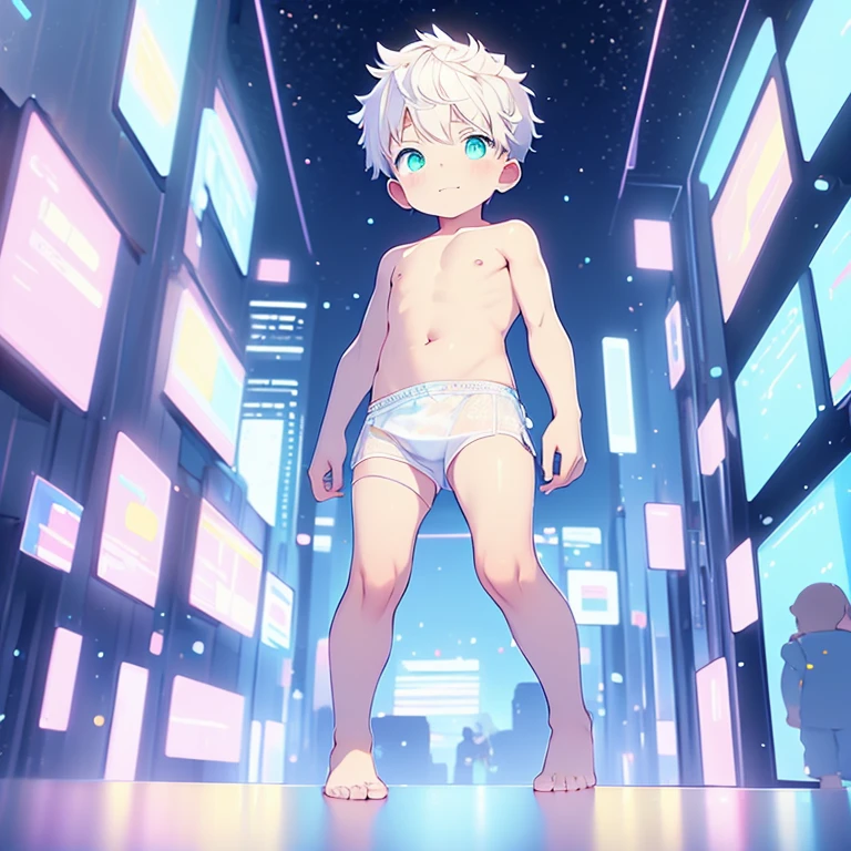 4k), male child with white hair and green eyes and barefoot and small male slips white, small tiny feet, sonriendo, El se sienta en un banco, mostrando los pies, sexy Postura de los pies, Luz antiniebla, Impresionismo, 2d, Enfocado en los pies, Postura de los pies, kawaii, Colores lindos, bronceado claro, Libido, pies burlones, Pies blandos, musculoso y agil