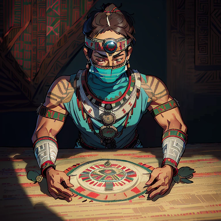 top-quality masterpiece, Aztec Native Kakashi
(Authentic, Cultural representation: 1.5), (Exquisite craftsmanship: 1.7), (Skillful artisan: 1.3), (Aztec warrior: 1.5), (Historical figure: 1.2),
(Rich cultural details: 1.4), (Intricate patterns: 1.6), (Masked character: 1.3), (Realistic and detailed: 1.4), (Highly textured: 1.3),
(Dark complexion: 1.2), (Brown, tanned skin: