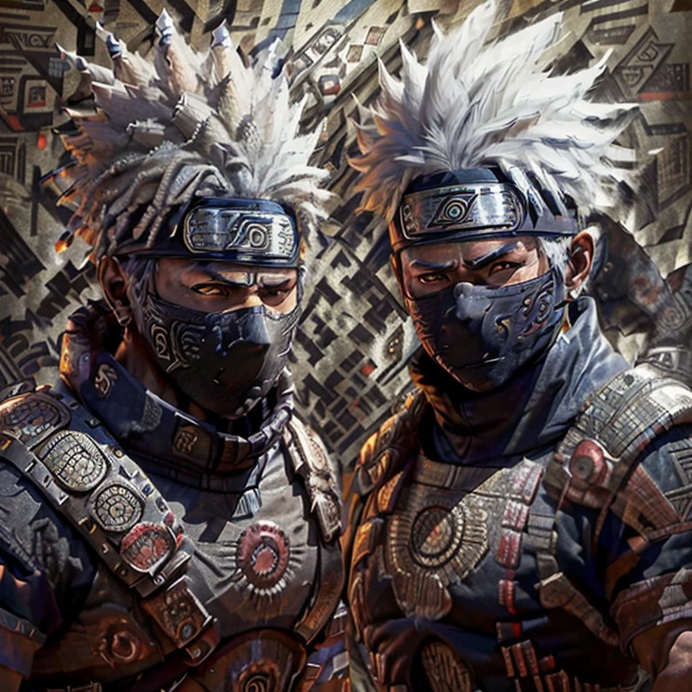 top-quality masterpiece, Aztec Native Kakashi
(Authentic, Cultural representation: 1.5), (Exquisite craftsmanship: 1.7), (Skillful artisan: 1.3), (Aztec warrior: 1.5), (Historical figure: 1.2),
(Rich cultural details: 1.4), (Intricate patterns: 1.6), (Masked character: 1.3), (Realistic and detailed: 1.4), (Highly textured: 1.3),
(Dark complexion: 1.2), (Brown, tanned skin: