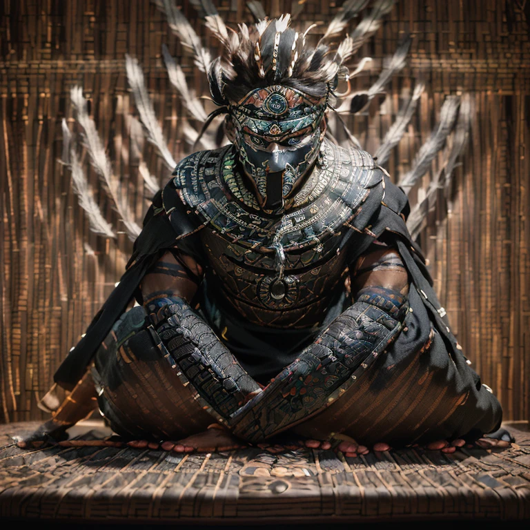 top-quality masterpiece, Aztec Native Kakashi
(Authentic, Cultural representation: 1.5), (Exquisite craftsmanship: 1.7), (Skillful artisan: 1.3), (Aztec warrior: 1.5), (Historical figure: 1.2),
(Rich cultural details: 1.4), (Intricate patterns: 1.6), (Masked character: 1.3), (Realistic and detailed: 1.4), (Highly textured: 1.3),
(Dark complexion: 1.2), (Brown, tanned skin: