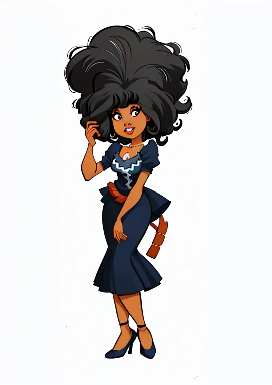 desenho de uma mulher com um cabelo afro muito grande, in estilo de desenho animado, estilo de desenho animado illustration, arte dos desenhos animadosstyle, caricatura, imagem de desenho animado, arte dos desenhos animados style, retrato de desenho animado, cartoon illustration, Personagem de desenho animado, estilo caricatural, estilo de vetor de desenho animado, jovem afro-americana, colorful illustration, arte dos desenhos animados, garota elegante afro-americana, mulher afro-americana, estilo de desenho animado