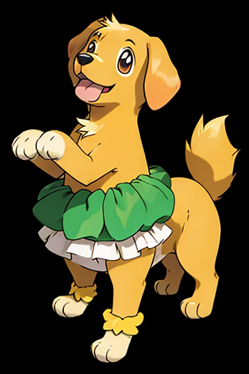 golden retriever pokemon wearing bloomers