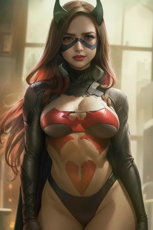 batman catwoman in wetsuit with red hair and black mask, alena aenami and artgerm, artgerm greg rutkowski _ greg, beautiful comic art, ross tran 8 k, style artgerm, artgerm detailed, extremely detailed artgerm, by Ross Tran, chris moore. artgerm, artgerm 4 k, batwoman