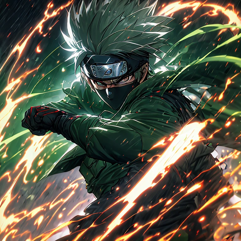 Masterpiece, one character, Kakashi with Red Power Ranger, action pose, superhero outfit, red power ranger suit, detailed textures, high realism, ultra-detailed, (glossy finish: 1.3), dynamic lighting, depth of field, clear focus, sharp pupils, expressive eyes, (defined muscle tone: 1.2), outdoor setting, lush greenery, adventurous scene.
Kakashi, the iconic ninja from Naruto, stands proudly amidst a lush green forest, clad in his signature shinobi uniform, the Red Power Ranger suit chest emblazoned prominently. The suit, with its