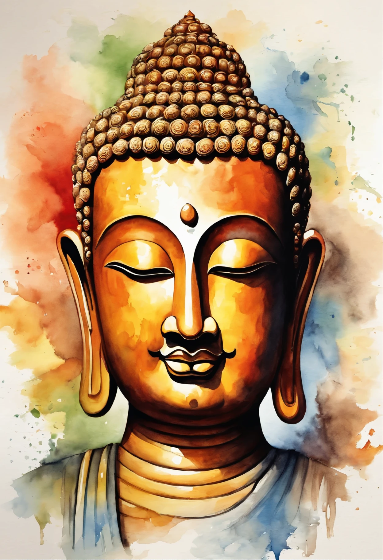 Portrait of lord buddha face, very beautiful, masterpiece, ultra detail, 8k