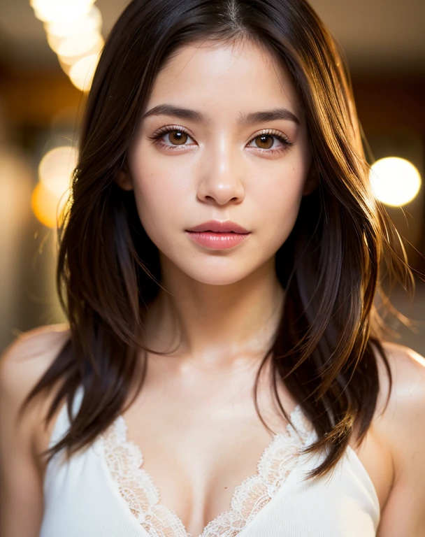 Mejor calidad, enfoque facial, Luz tenue, ultra high resolution, (fotorrealista:1.4), foto cruda,
1Chica japonesa, Solo, lindo, (alumno, Luces en los ojos), cara hermosa detallada, (small chest),(High Resolution Detail of Human Skin Texture),
(pelo largo),
interior,
Vestido camisero damasco,
(retrato)