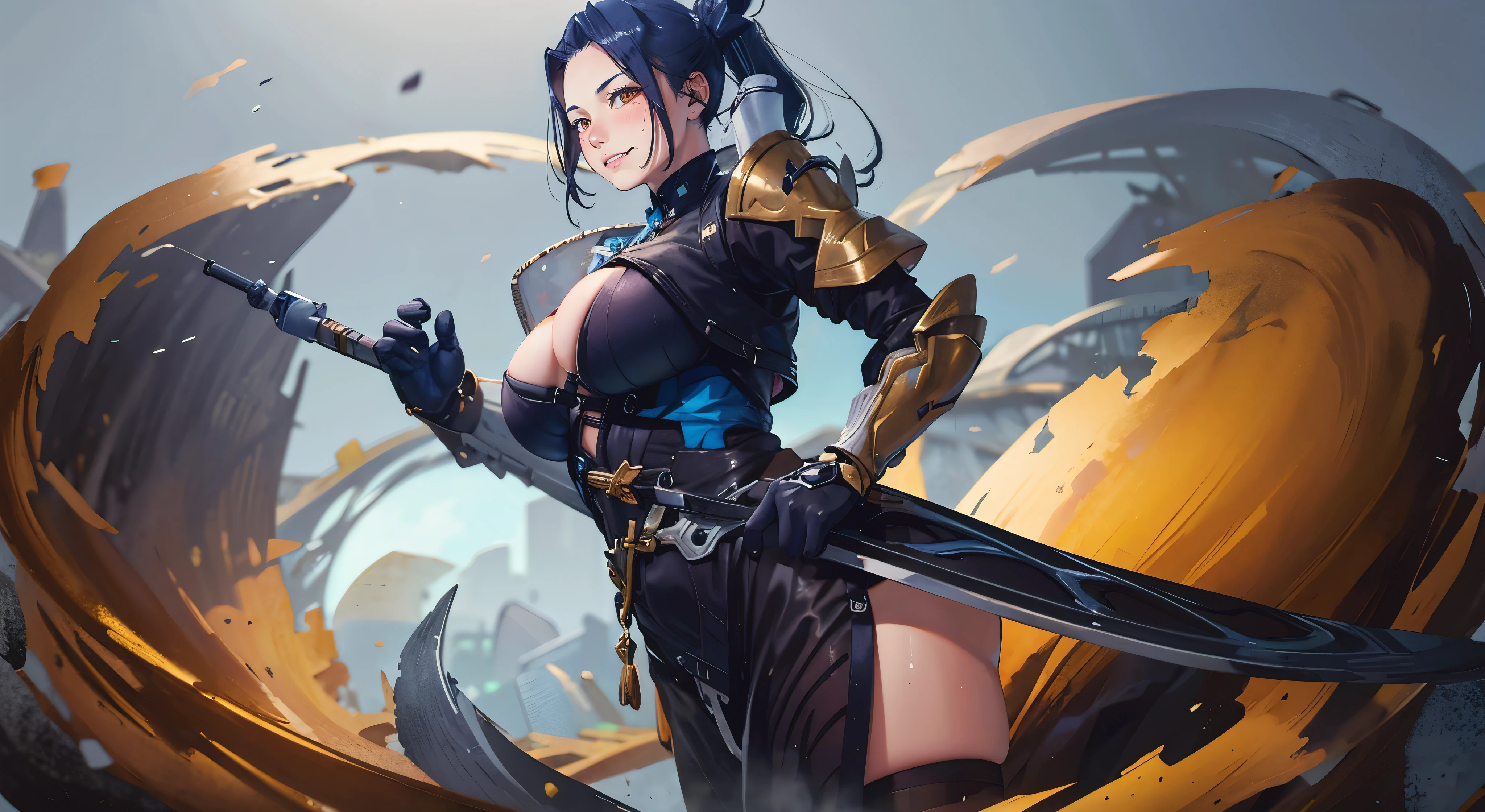 anatomically correct, best quality, masterpiece, high quality, high details, highres, HD, blue hair, ponytail, brown eyes, breasts, epic art, fantasy, breasts, solo, (shaded face:1.2), hollow eyes, (x-shaped eyes, symbol shaped eyes, cross eyes), looking at viewer, embarrassed, lips, makeup, brown eyes, blush face, steaming face, clenched teeth, huge breasts, sagging breasts, sweating, "Photorealistic, Hyperrealistic, Hyperdetailed, analog style, soft lighting, subsurface scattering, realistic, heavy shadow, masterpiece, best quality, ultra realistic, 8k, golden ratio, Intricate, High Detail, film photography, soft focus, 1girl, long_hair, breasts, thighhighs, gloves, cleavage, hair_ornament, dress, solo, black_hair, hair_flower, flower, large_breasts, jewelry
