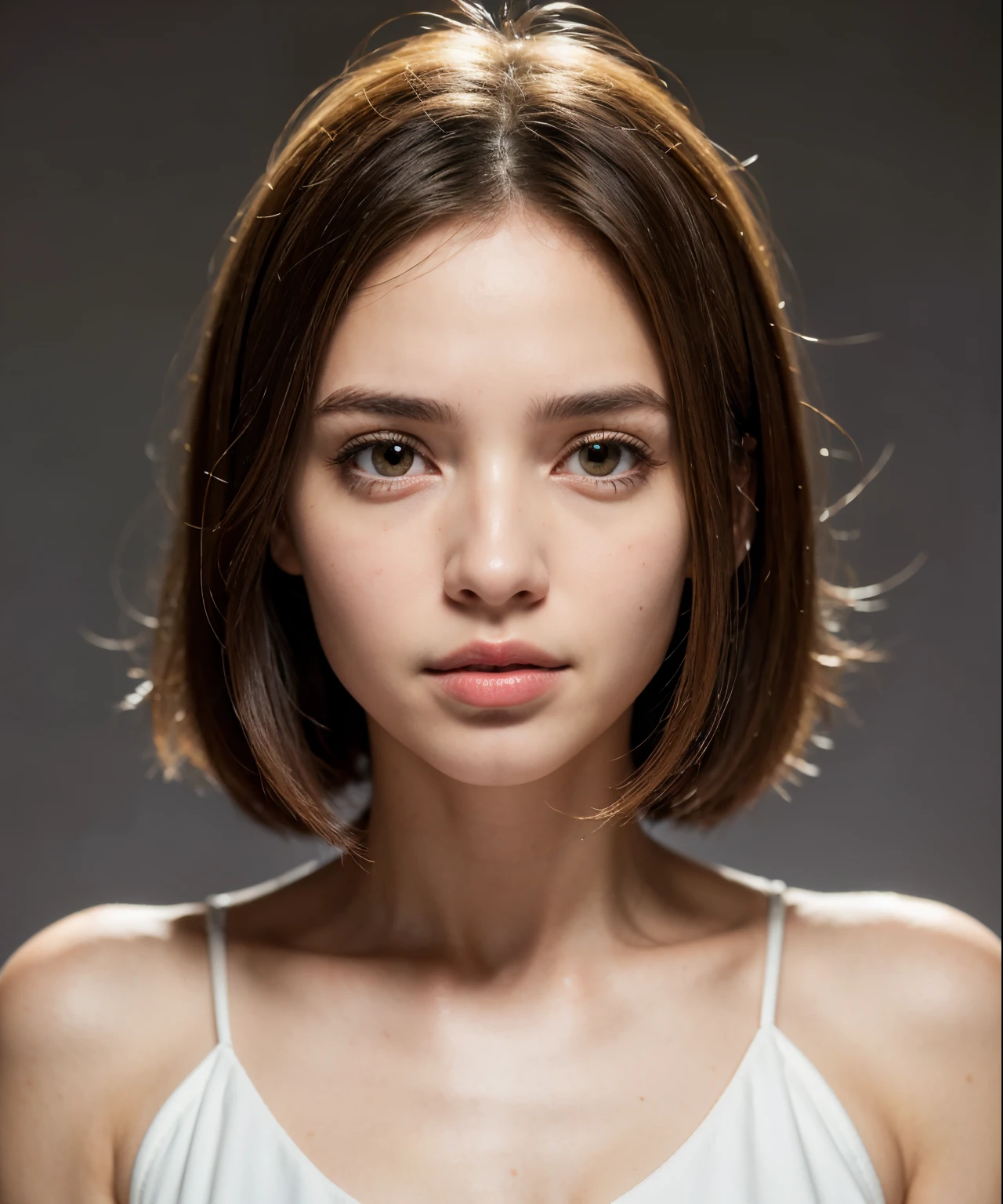 melhor qualidade, foco facial, Luz suave, ultra high resolution, (fotorrealista:1.4), foto crua,
1Menina japonesa, Sozinho, Bonitinho, (Aluno, luzes nos olhos),  rosto lindo detalhado, (peito pequeno),(High resolution detail of human skin texture),
(Cabelo longo),
interior,
Damask Vestido Camisa,
(retrato)