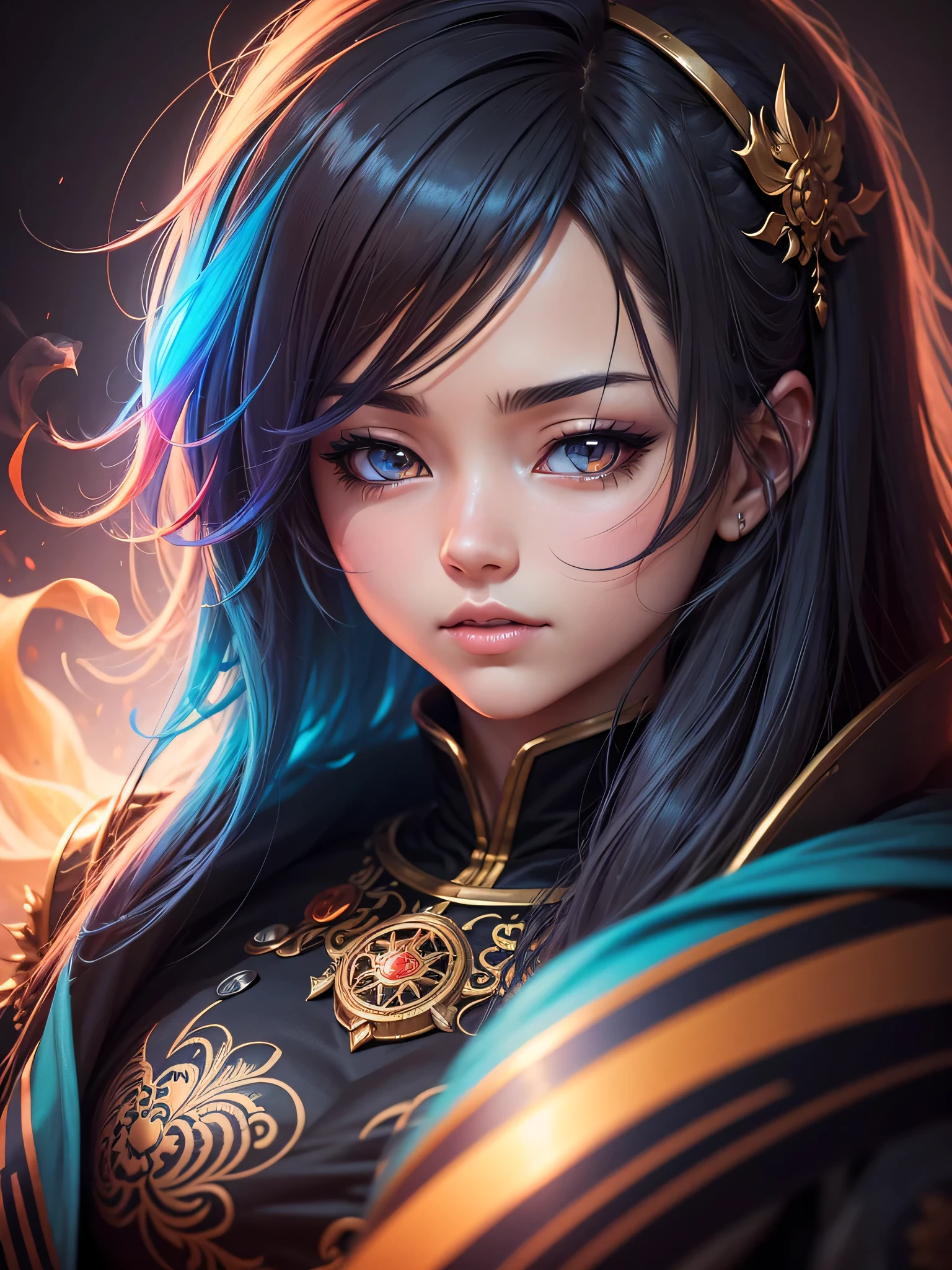 "Create a fascinating, HD artwork in anime style,With a charming smoke background. Emphasize bright colors, intricate details, and a wide-angle perspective. Enhance the composition with soft lighting and fantasy elements."
