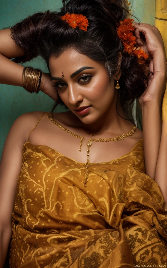 Foto RAW, photorealistic, photography, full body shot, master shot, Saree model, model Photography, Indian saree shoot, Indian traditional wear advertising photography, traditional wear brand shoot, face of Indian actress Sonakshi Sinha, masterpiece, realistic, sweat , sweaty, realism, photorealism, high contrast, photorealistic Artstation 8k HD digital art trend of high definition and detailed realistic skin texture, ultra detail, realistic skin texture, armature, best quality, ultra high definition, (photorealistic:1.4),, high resolution, detail, raw photo, Re sharp, by Lee Jefferies Nikon D850 Film Stock Photo 4 Kodak Portra 400 Camera F1.6 Lens Rich Color Ultra Real Realistic Realistic Textures Dramatic Lighting Unreal Engine Trending at Art Station Cinestill 800,(pele altamente detalhada: 1.2), 8k UHD, DSLR, soft-lighting, alta qualidade, grain of film, Fujifilm XT3