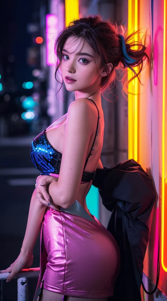 superior quality, best quality, art officiel au Neon, beautiful and aesthetic:1.2), Belle femme (1fille:1.3), Extremely detailed,(Art fractal:1.1 enseigne au Neon ),(colored:1.1 enseigne au Neon)(fleurs:1.3 Neons ),sexy highest details,(C'était du Neon:1.2), (Pose dynamique), (sexy cleavage) (Enseigne au Neon abstraite sur fond:1.3), (peau brillante), (beaucoup de couleurs:1.4 Neons )Full HD, ,(des boucles d'oreilles), ,,Enseigne au Neon sur fond rouge Neon ,Robe Phoenix Neon,Neon,Full HD (gros seins sexy)