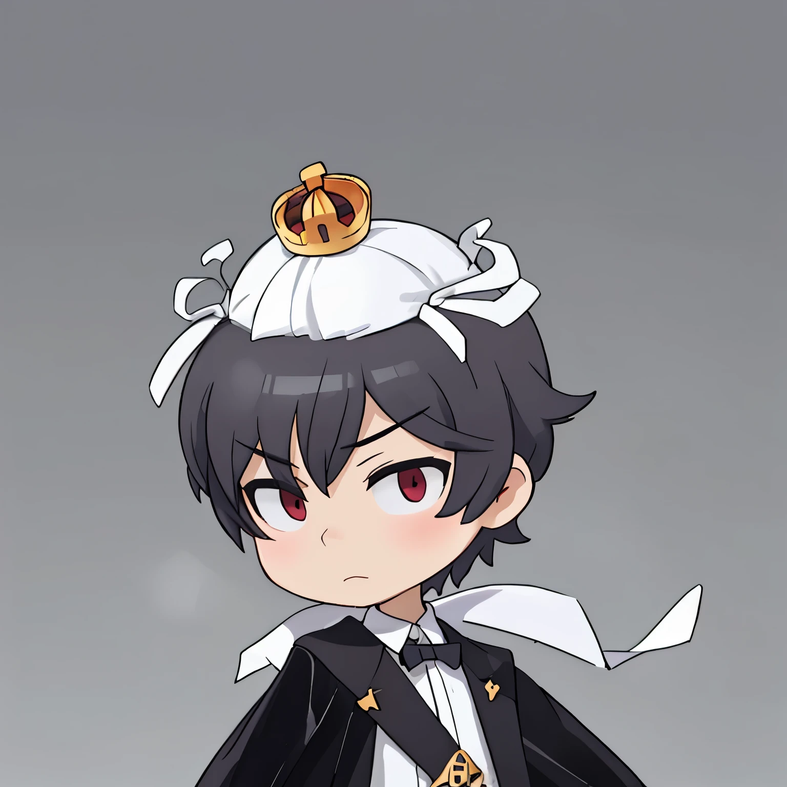 Imagem de perfil masculina de um rei, com um olhar misterioso, com uma figura mais sombria, usando um capus de cor preta mostrando a sua coroa de rei, a crown on your head 
