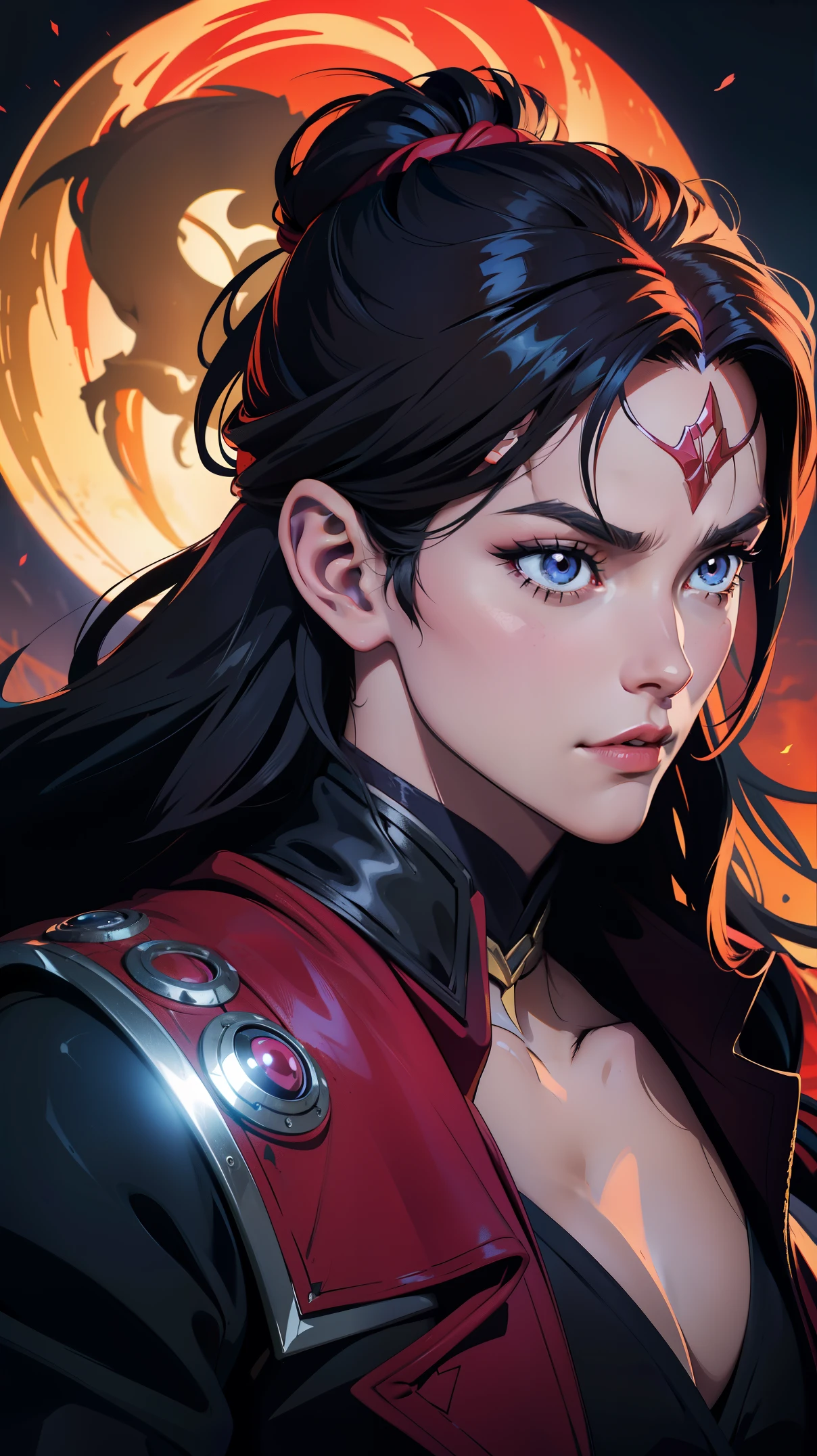 Castlevania Hyper Réaliste Shadow Lord Super Détaillé Plan dynamique Master Piece of Lord Dracula Guerrier arabe médiéval avec turban rouge Visage effrayant Hokuto No Ken Structure Visage musclé Kenshiro Troupes à la tête Armée de démons pour combattre les détails tranchants Scènes cinématographiques Film épique Film hyper réaliste Film Légendaire Film épique