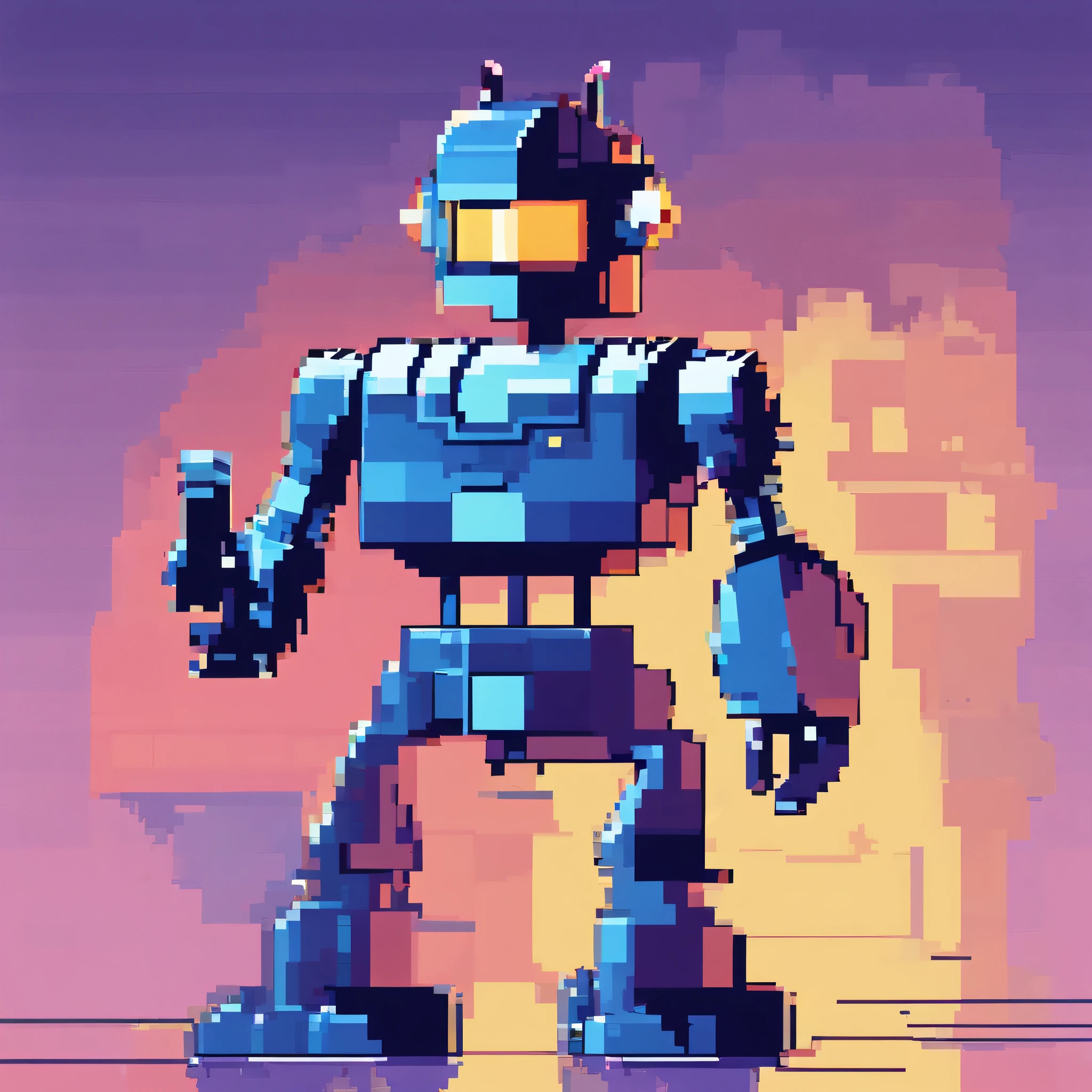 foto meio corpo, robot boy, face expression, Armadura azul, arm turns gun, dynamic position