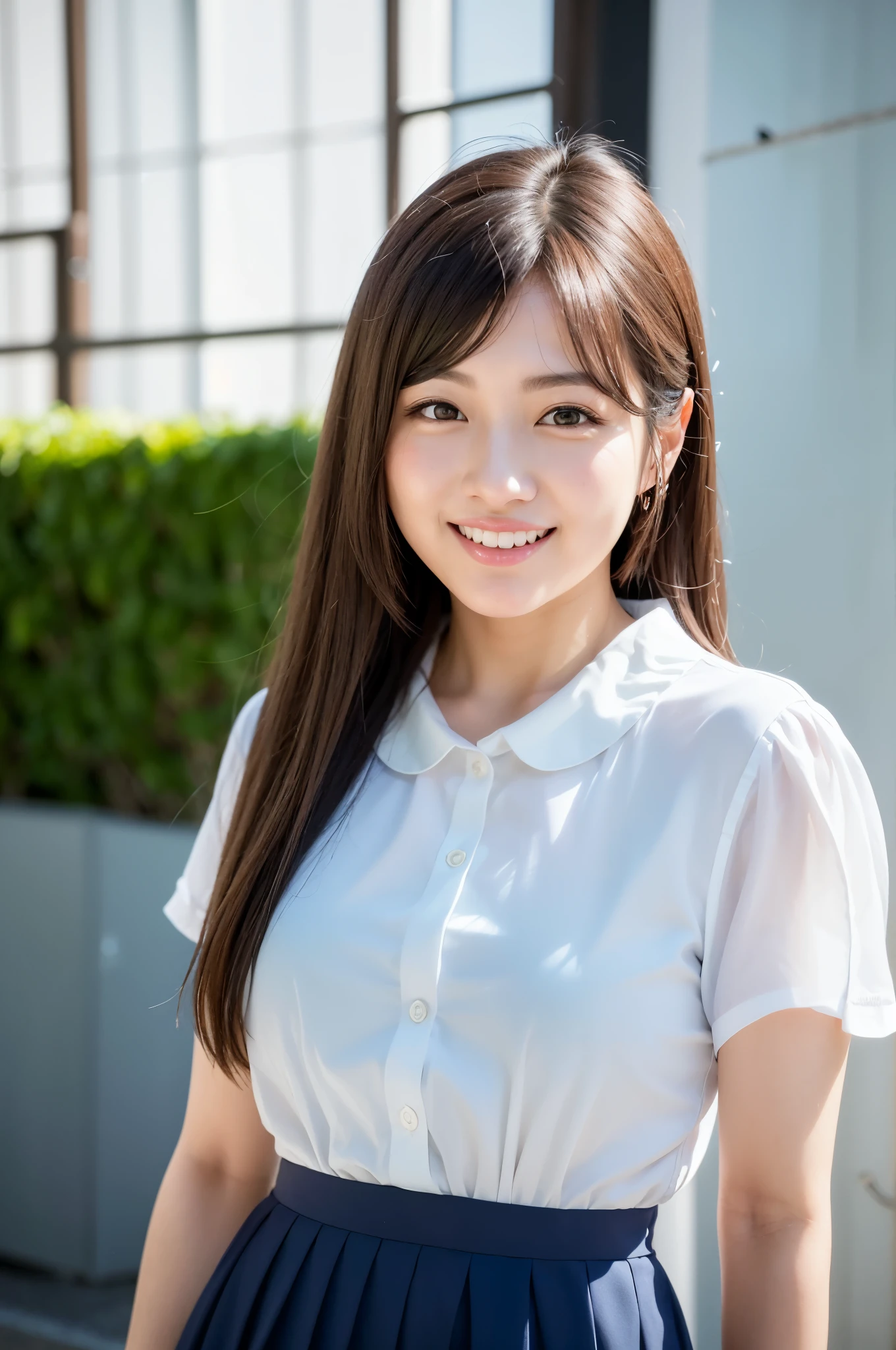 Close up portrait of woman in white shirt and blue skirt, TWICE's Tzuyu, Nam Jae Young, nishimiya shouko, narumi kakinouchi, Chiho, Lee Ji Eun, Lee Ji Eun, cute korean actress, Young and cute gravure idol, young gravure idol, korean girl, Hwang Se-ha