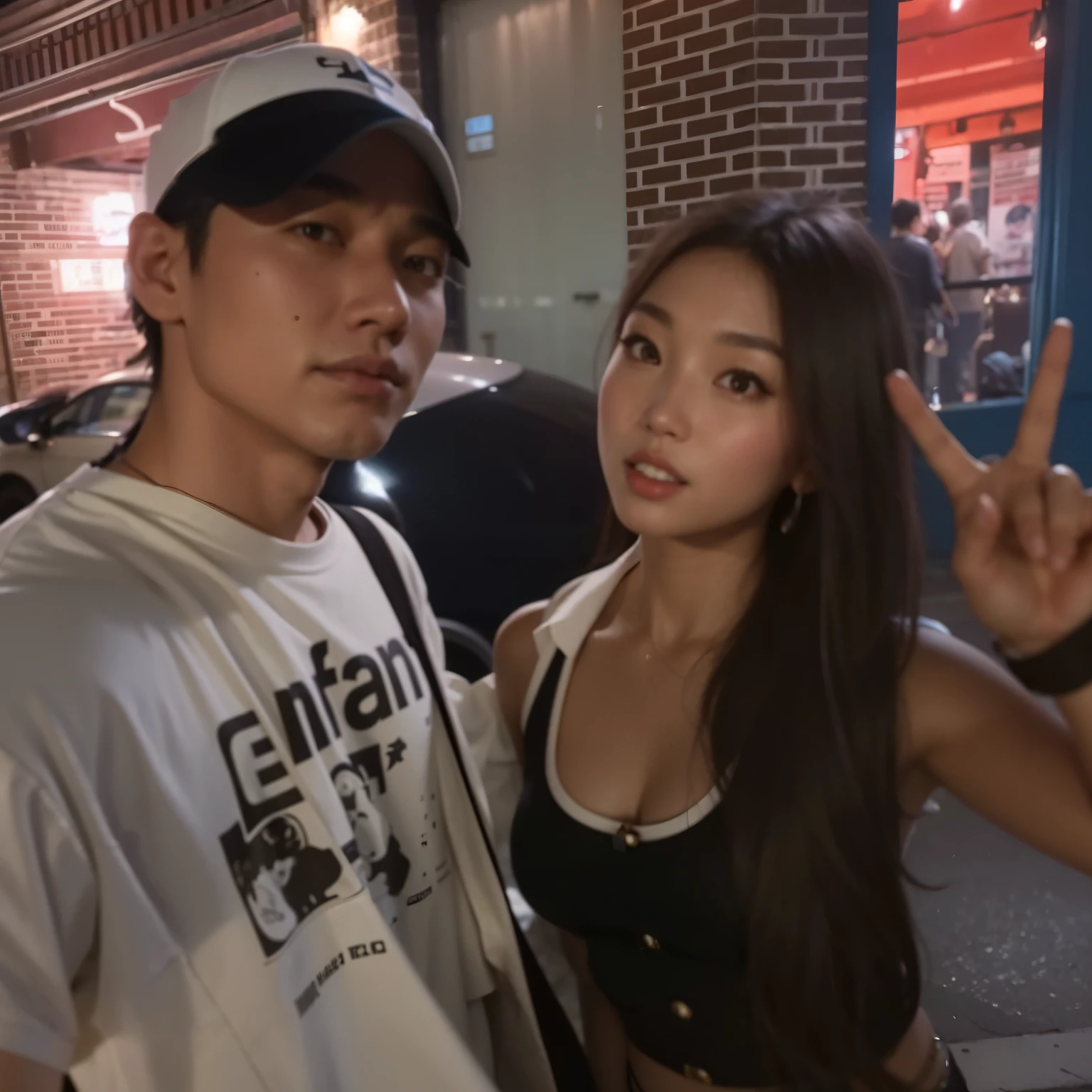 They are posing for a photo together on a city street, KDA e Sam Yang, Jordan Grimmer e Natasha Tan, & Jeehyung Lee & uau, frank franzzeta e sakimichan, Tyler Edlin e Natasha Tan, imagem de perfil, Sakimichan e Frank Franzzeta, jennie, Jungkook Jennie Kim 