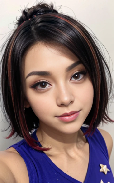 (La mejor calidad, Obra maestra), 1girl, 19 year old ,galaxia, brillar, vestido, Particle, viento, Flor, Parte superior del cuerpo, fondo , Mirando al espectador, cabello rubio , corte pixie , pelo rubio , corte de cabello pixie , ropa futurista , maquillaje , labios rojos , sombra de ojos , gran sonrisa , fondo variado , ojos color rosa , senos grandes , cabello rubio , cabello corto dorado, pelo rubio esponjoso, foto de cuerpo completo , presumida , senos grandes , Adagio Dazzle , mlp , ropa futurista , ojos color rosa