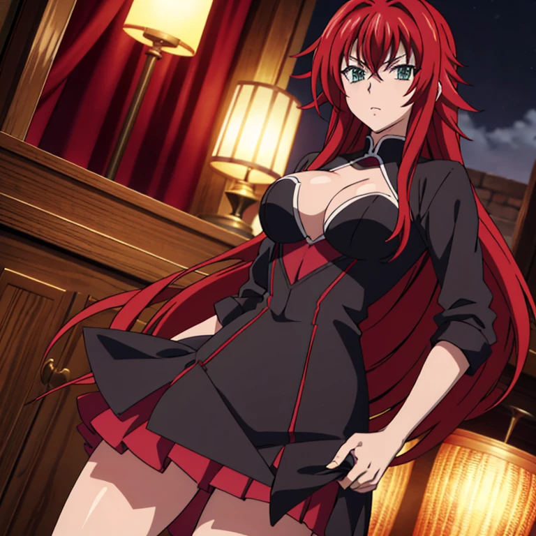 ,rias gremory, looking at viewer, stand, sexy night outfit