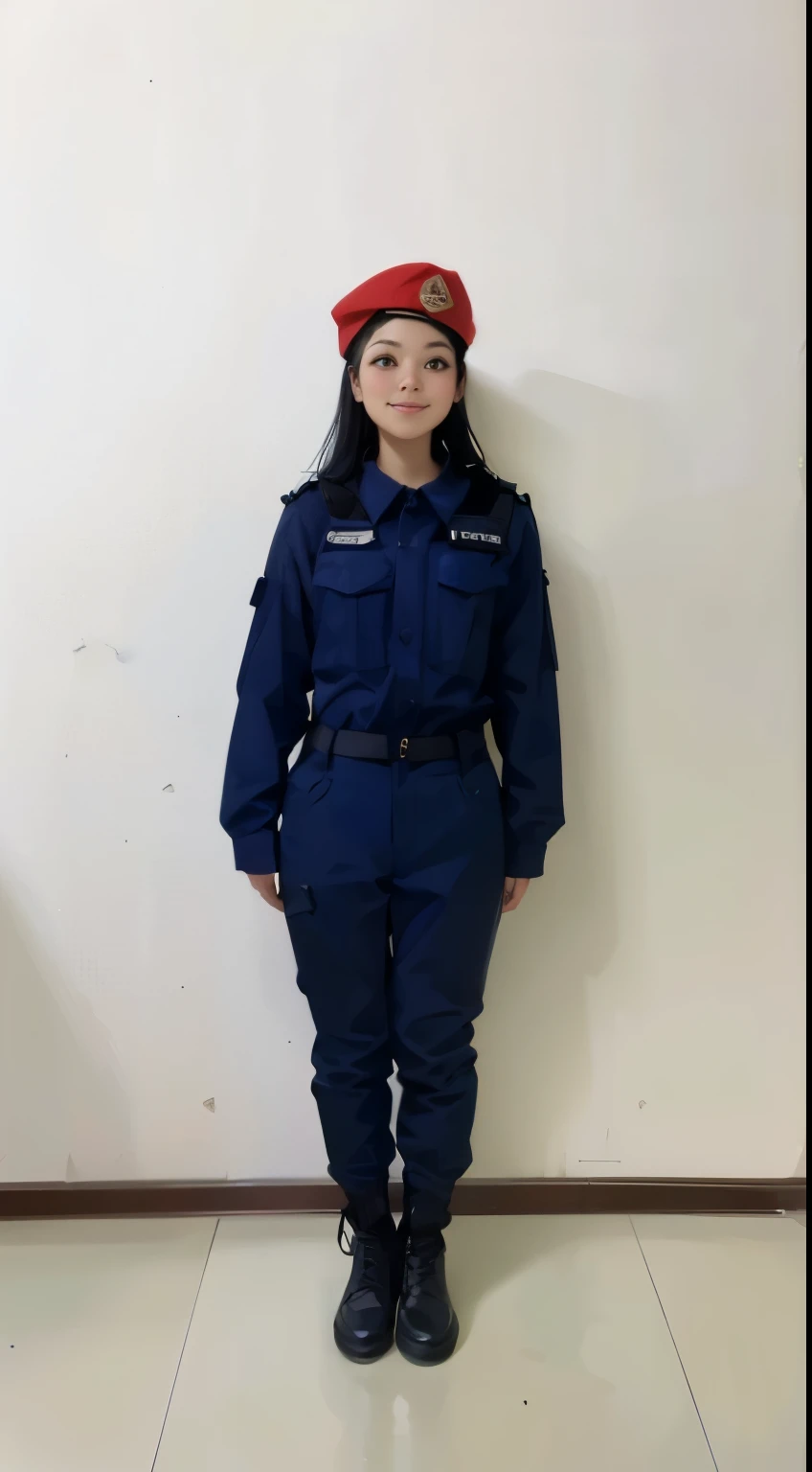 https://img.qiniu.aijiaolian.chat/oDMx2_ a Woman Wearing Dresz Ud University, in the style of dark blue, ChinaPunk, Security Camera, Expert DRAFTSMANSHIP, WarmCore, Group Material, Ready-Made, the whole body, red police hat Kawaii::3, Adorable girl::2, Police::5, Baby face::2.5, Police uniform::5, Smile::4, character chart::3.5, 4K::3, Disney movie::5, Kind smile::3, black hair::5, Full shot::5 --ar 3:4 --v 5.2