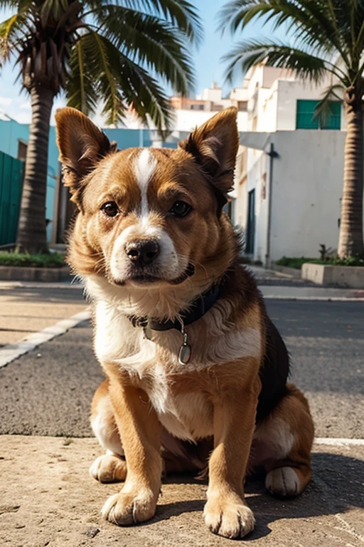 cachorro fofinho, coleira e sol