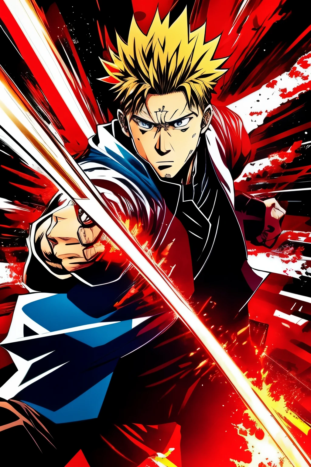 A dynamic wallpaper featuring Satoru Gojo from the manga style world of Jujutsu Kaisen, showcasing his intense fighting expression. With every line and detail meticulously drawn, the high-definition image captures the power and determination in Gojo's gaze. Saturated colors and dramatic shading bring the scene to life, transporting you into the heart of the action. 4K resolution. #S2 Manga Style #Gojo #JujutsuKaisen #Intense #FightingExpression #Wallpaper #HighDefinition #MangaStyle #Dynamic #Detailed #SaturatedColors #DramaticShading #4KResolution.